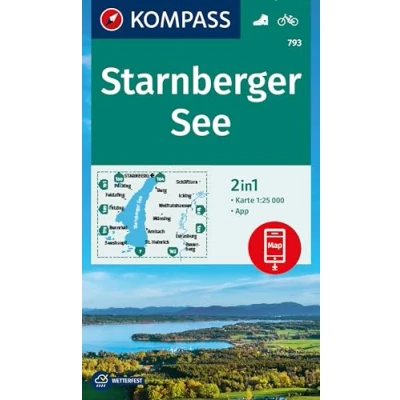 Abbildung von KOMPASS Wanderkarte 793 Starnberger See 1:25.000: 3in1 mit Aktiv Guide inklusive Karte zur offline Verwendung in der App. Fahrradfahren. Skitouren. Langlaufen.