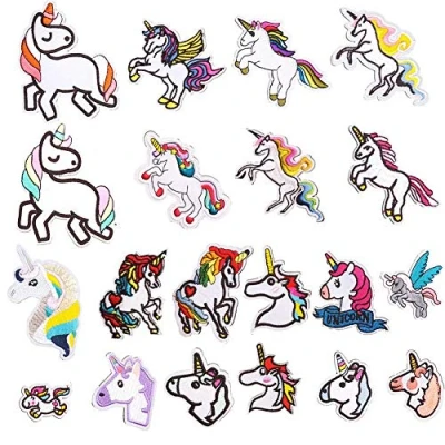 Abbildung von 20 Stück Flicken zum Aufbügeln,Bügelflicken Kinder,Aufbügelflicken Einhorn,Patches Aufbügeln,Flicken Patches,Aufnäher Applikation für Mädchen Kinder Knie DIY T Shirt Jeans Kleidung Taschen