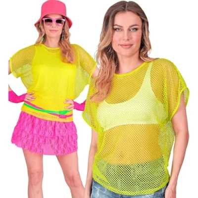 Abbildung von W WIDMANN MILANO Party Fashion Netzoberteil für Damen, kurzarm Netzshirt, T Shirt Festival, Karneval