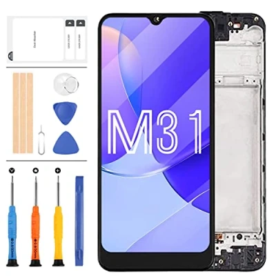 Abbildung von Ersatz LCD Bildschirm für Samsung Galaxy M31 M315 M315F SM M315F/DS M315F/DSN Display Touch Digitizer Rahmen Montage Reparaturteile Kits (kein Original)