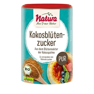 Abbildung von Natura Bio Kokosblütenzucker 250 g Zucker unraffiniert und naturbelassen vegan natürliche Süße für Getränke Speisen ohne Zusätze