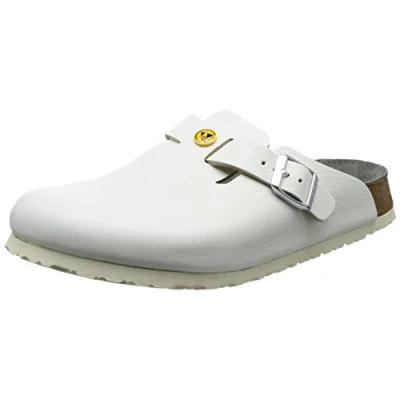 Abbildung von Birkenstock Boston ESD Pantolette flach, Größe: 40, Weiß Schuhe