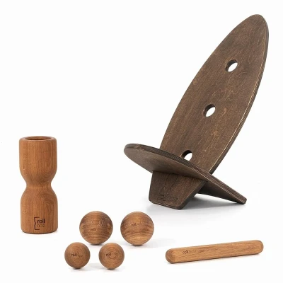 Abbildung von rollholz Balance Board Set groß Eiche dunkeles Brett 1 St