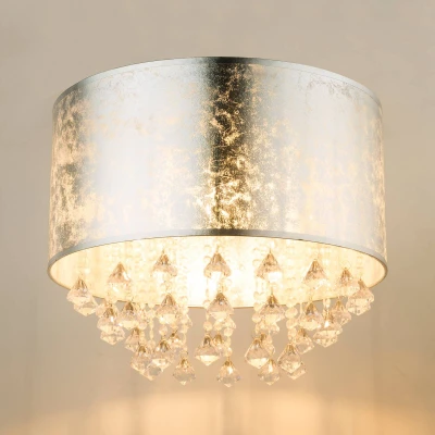 Abbildung von Globo Deckenleuchte, Leuchtmittel nicht inklusive, Deckenlampe Deckenleuchte Kronleuchter Kristalllampe Blattsilber