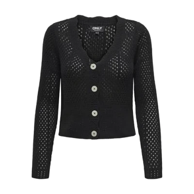 Abbildung von ONLY Onlroselia LS Vneck Strickjacke, Damen, Größe: XL, Black