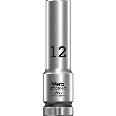 Abbildung von Wera 05004552001 8790 HMC Deep Steckschlüsseleinsatz 1/2&quot;, Schwarz, 12.0 mm