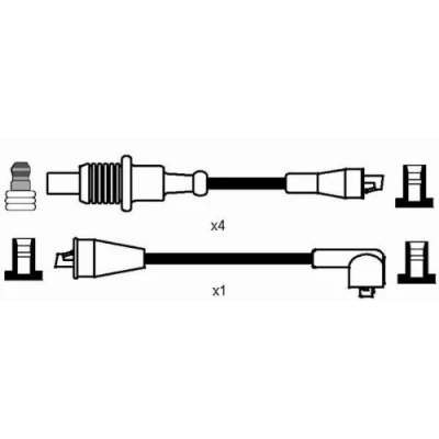 Abbildung von NGK 8182 Zündkabelsatz 5 PEUGEOT: 205 II Schrägheck, 309 405 I Limousine