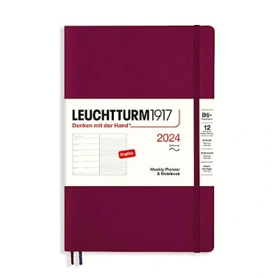 Abbildung von LEUCHTTURM1917 3367812 Wochenkalender &amp; Notizbuch Softcover Paperback (B6+) 2024, 12 Monate, Port Red, Englisch