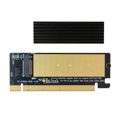 Abbildung von EZDIY FAB NVME PCIe Adapter mit Kühlkörper, M.2 SSD zu PCI Express Kühlkörper unterstützt nur x16, M Key 2230 2242 2260 2280