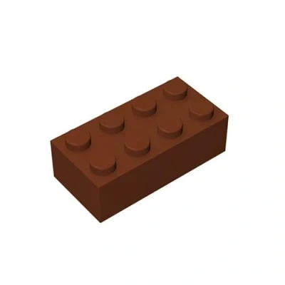Abbildung von TTEHGB TOY Klassischer Massenziegel 2x4, 100 Stück Baustein Braun, Kompatibel mit Alle Großen Marken, MOC Enthusiasten, Farben: Braun