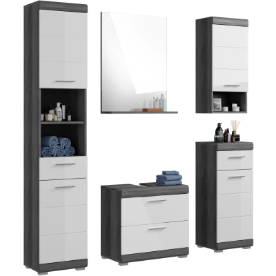 Abbildung von INOSIGN Badmöbel Set &quot;Siena&quot;, (Set, 5 St.), Hochschrank, Spiegel, WBU, Hängeschrank, Unterschrank