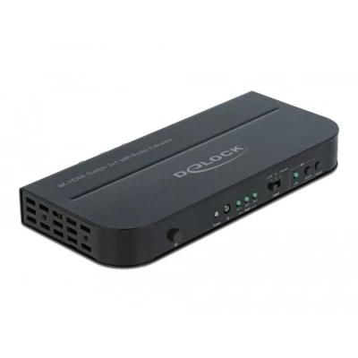 Abbildung von Delock HDMI-Switch 3× Eingänge zu 1× Ausgang 4K 60 Hz Audioextraktor