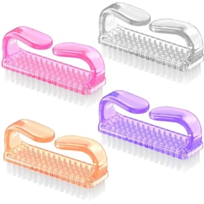 Abbildung von 4 Pcs Nagelbürste, Larbois Schrubbbürste mit Kunststoffgriff Umweltfreundliche Fingernagelbürste weichen Borsten Nagelmaniküre