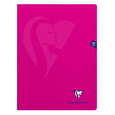 Abbildung von Clairefontaine 313311C Schulheft / Heft Mimesys, DIN A4+ 24x32 cm, 24 Blatt 90g, französische Lineatur, Einband aus PP, geheftet, Rosa, 1 Stück