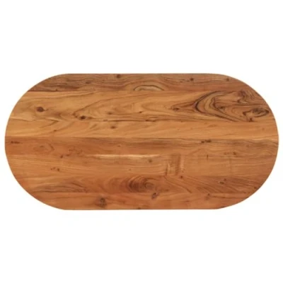 Abbildung von vidaXL Tischplatte, Holzplatte Holztischplatte Oval, Möbelplatte Platte für Beistelltisch Bartisch, Massivholzplatte Schreibtischplatte Ersatzplatte, 100x50x2,5cm Massivholz Akazie