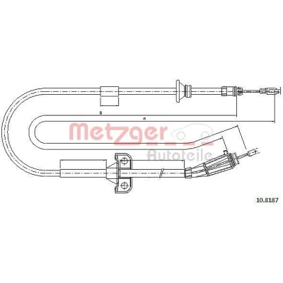Abbildung von METZGER 10.8187 Handbremsseil hinten rechts 2180/2114 COFLE VOLVO: XC90 I