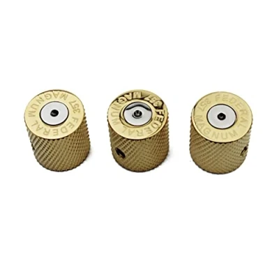 Abbildung von Guyker Guitar Knobs with 6mm Dia. Shaft Pots Golden Tone and Volume Control Potentiometer Knob Replacement for Precision Electric or Bass (3 Piece)