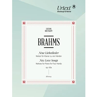Abbildung von Neue Liebeslieder op. 65a 15 Walzer für Klavier vierhändig Breitkopf Urtext (EB 6034): Hrsg. Joachim Draheim