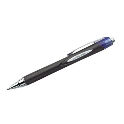 Abbildung von Uni Ball 789107 Jetstream Tintenroller mit Druckmechanik 1,0 mm F Spitze 0,45 Strichbreite 12 Stück blau