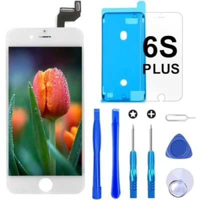 Abbildung von Brinonac Für iPhone 6S Plus Display LCD Touchscreen Digitizer Ersatz Bildschirm Front Komplettes Glas mit Werkzeug und Schutzfolie (5,5&quot;, Weiß)