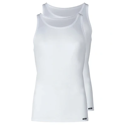 Abbildung von Skiny Herren Shirt Collection Tank Top 2er Pack Unterhemd, Weiß (White 0500), Medium (Herstellergröße: M)