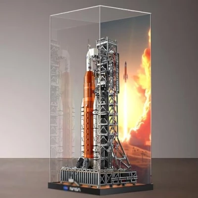 Abbildung von FYHCY Transparente Vitrine aus Acryl, kompatibel mit Le*Go 10341 Space Launch System, transparente, staubdichte (Modell Nicht im Lieferumfang enthalten) D
