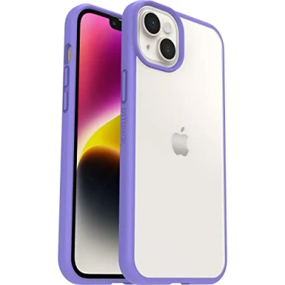 Abbildung von OtterBox Sleek Hülle für iPhone 14 Plus, stoßfest, sturzsicher, ultraschlank, schützende Hülle, Getestet nach Militärstandard,Transparent/Lila, Keine Einzelhandelsverpackung