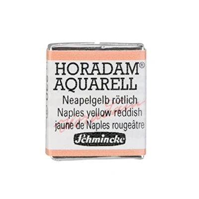 Abbildung von Schmincke HORADAM® AQUARELL feinste Künstler Aquarellfarben, 230 Neapelgelb rötlich, 14 044, 1/2 Näpfchen