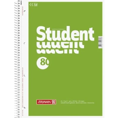 Abbildung von Brunnen 5 x Kollegblock Student A4 70g/qm blanko 80 Blatt grün