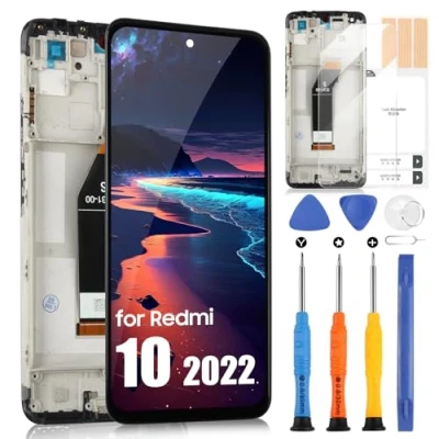 Abbildung von LCD Display für Xiaomi Redmi 10 2022 Bildschirm 6.5 Zoll 21121119SG 22011119UY 21121119VL Touchscreen Digitizer Ersatz Assembly mit Werkzeugen