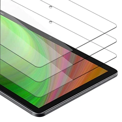 Abbildung von Cadorabo 3x Tablet Panzer Schutz Glas für Huawei MediaPad M5 LITE 10 (10.1 Zoll) 3 Stück Schutzfolie in Ultra Klar Hüllen freundlich Gehärtetes (Tempered) Dipslayschutz Folie 9H