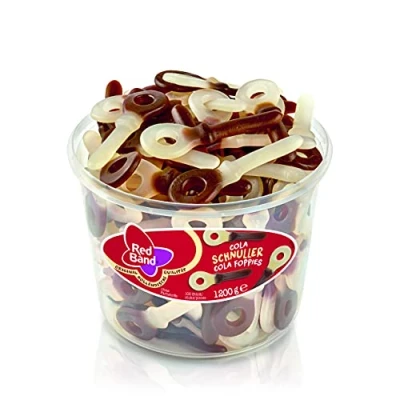 Abbildung von Red Band Cola Schnuller Großpackung: 1,2 kg Geschmack Fruchtgummi Klassiker Holländische Qualität Süßigkeiten