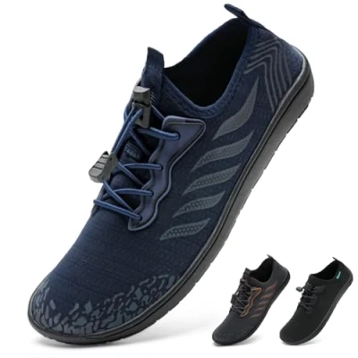 Abbildung von IceUnicorn Strandschuhe Badeschuhe Damen Herren Schwimmschuhe Aquaschuhe Sommer Schnell Trocknend Surfschuhe(Blau Punkte,42EU)