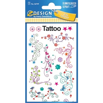 Abbildung von 10 x Z Design Kids Tattoos Ranken 17 Motive bunt Stück