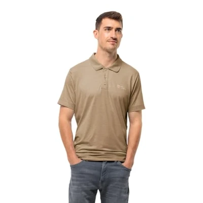 Abbildung von Jack Wolfskin Travel Poloshirt, Herren, Größe: Small, Sand storm