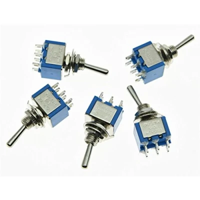 Abbildung von KAISH 5 Stück DPDT Gitarre Mini Toggle Schalter 2 Position on 6 Pin Auto/Boot