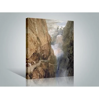 Abbildung von 1art1 Joseph William Turner Poster Der Sankt Gotthardpass, 1802 Bilder Leinwand Bild Auf Keilrahmen XXL Wandbild Kunstdruck Als Leinwandbild 80x60 cm
