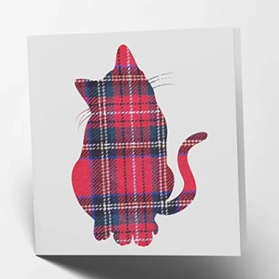 Abbildung von Blanko Grußkarte von Maturi mit Tartan Katze, 15,5 x cm