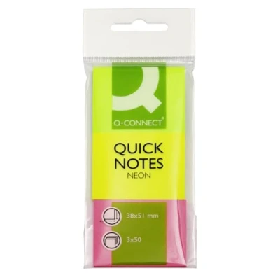 Abbildung von Q Connect KF01224 Haftnotizen Haftnotizblock 40x50mm Neon