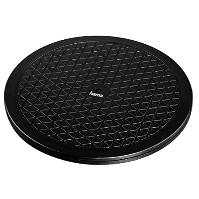 Abbildung von Hama Universal Drehteller, 360 drehbar (Drehscheibe geeignet für Büro, Zuhause, Hobby, Gewürze, PC, Telefon, Küchen Geräte, uvm., Drehplatte mit Durchmesser 25,5 cm, bis zu 60 kg, rund) Schwarz