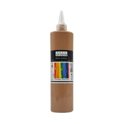 Abbildung von ACRYLFARBE 500 ml Hochpigmentierte Acrylfarben. Geeignet für Acryl Pouring. Künstler Malfarben zum Bemalen auf Holz, Leinwand, Stein, Papier, Stoff, Metall. Wasserfest. Vegan. (Beige Rötlich)