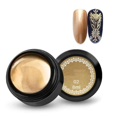 Abbildung von Nagel lackiert Gel Metallic Nail Art UV Lack(Gold)