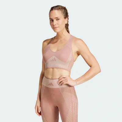 Abbildung von adidas Performance Sportbh mit mittlerer Stützkraft Warm clay taupe, Damen, Größe: XS, taupe