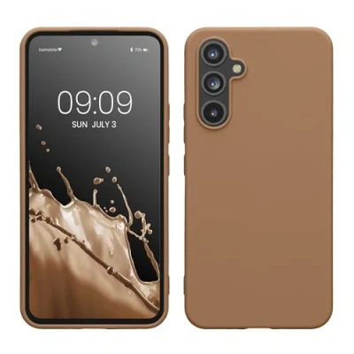 Abbildung von kwmobile Hülle kompatibel mit Samsung Galaxy A54 5G TPU Silikon Handyhülle Schutzhülle stoßabsorbierend flexibel Case in Cappuccino