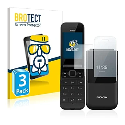 Abbildung von BROTECT Schutzglas für Nokia 2720 Flip (3 Stück) Schutzfolie Panzer Folie Glas [Extrem Kratzfest 9H, Anti Fingerprint, Ultra Transparent]