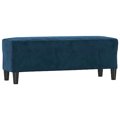 Abbildung von vidaXL Sitzbank Bettbank Polsterbank Flurbank Bank Betthocker Beistellbank Garderobenbank Fußhocker Wohnzimmer Blau 100x35x41cm Samt
