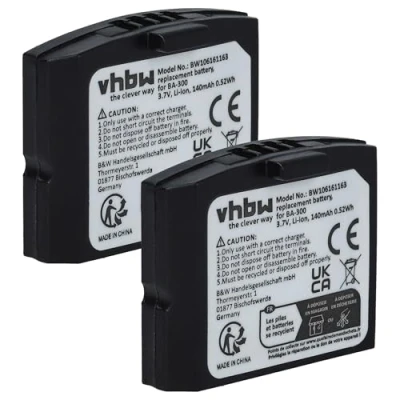 Abbildung von vhbw 2X Akku kompatibel mit Sennheiser is 410, 410TV, RI RS 4200, 4200 TV, Set 830 Wireless Headset Kopfhörer (140mAh, 3,7V, Li Polymer)