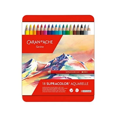 Abbildung von Caran D&#039;Ache Supracolor Soft Pencils Assorted Colours (Tin of 18)