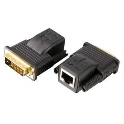 Abbildung von Aten VE066 AT DVI Extender (Verlaengerung) ueber Netzwerkkabel RJ45 20m Schwarz
