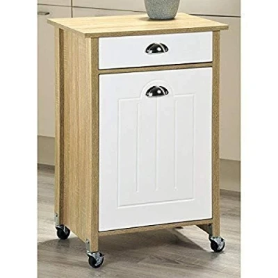 Abbildung von KESPER Küchenwagen mit Mülleimer, Holz, Weiß/Beige, 50 x 37 78,5 cm